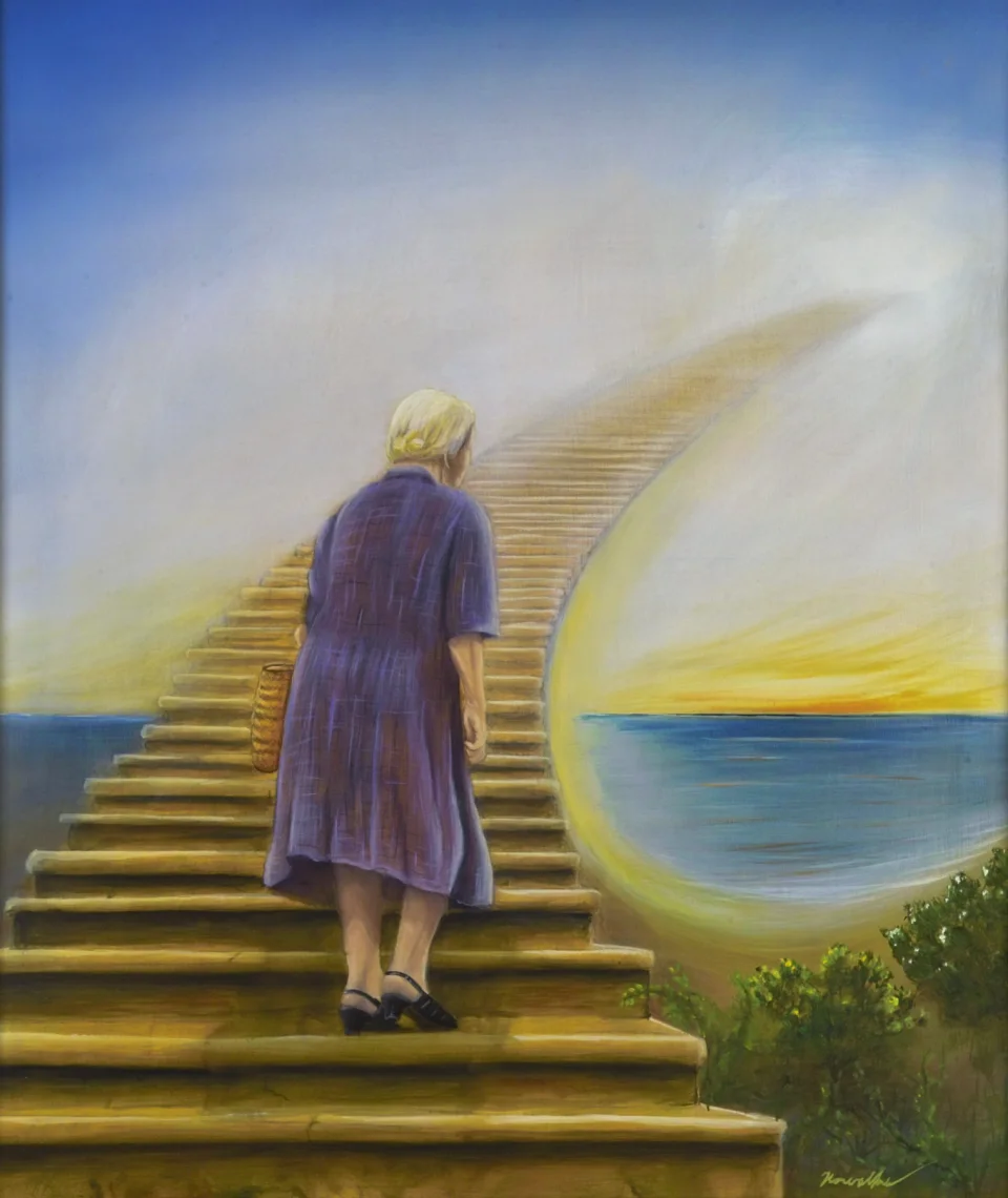 Figur auf einer Treppe - Eckhard Kowalke