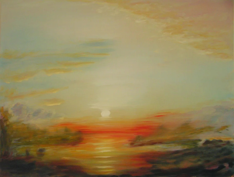 Landschaft in Orange - Eckhard Kowalke