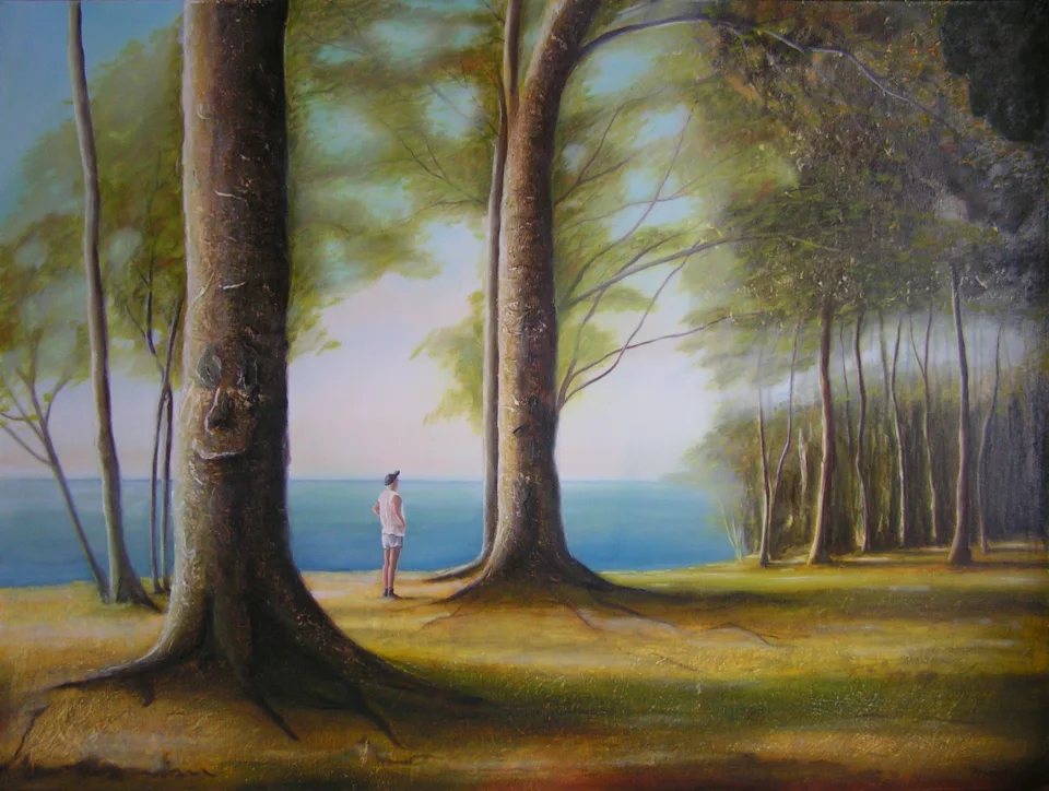 Figur zwischen Bäumen - Eckhard Kowalke