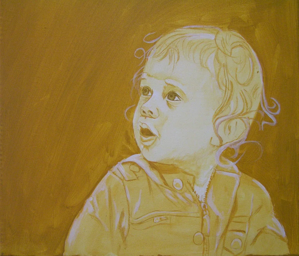 Kinderporträt in Gelb - Eckhard Kowalke