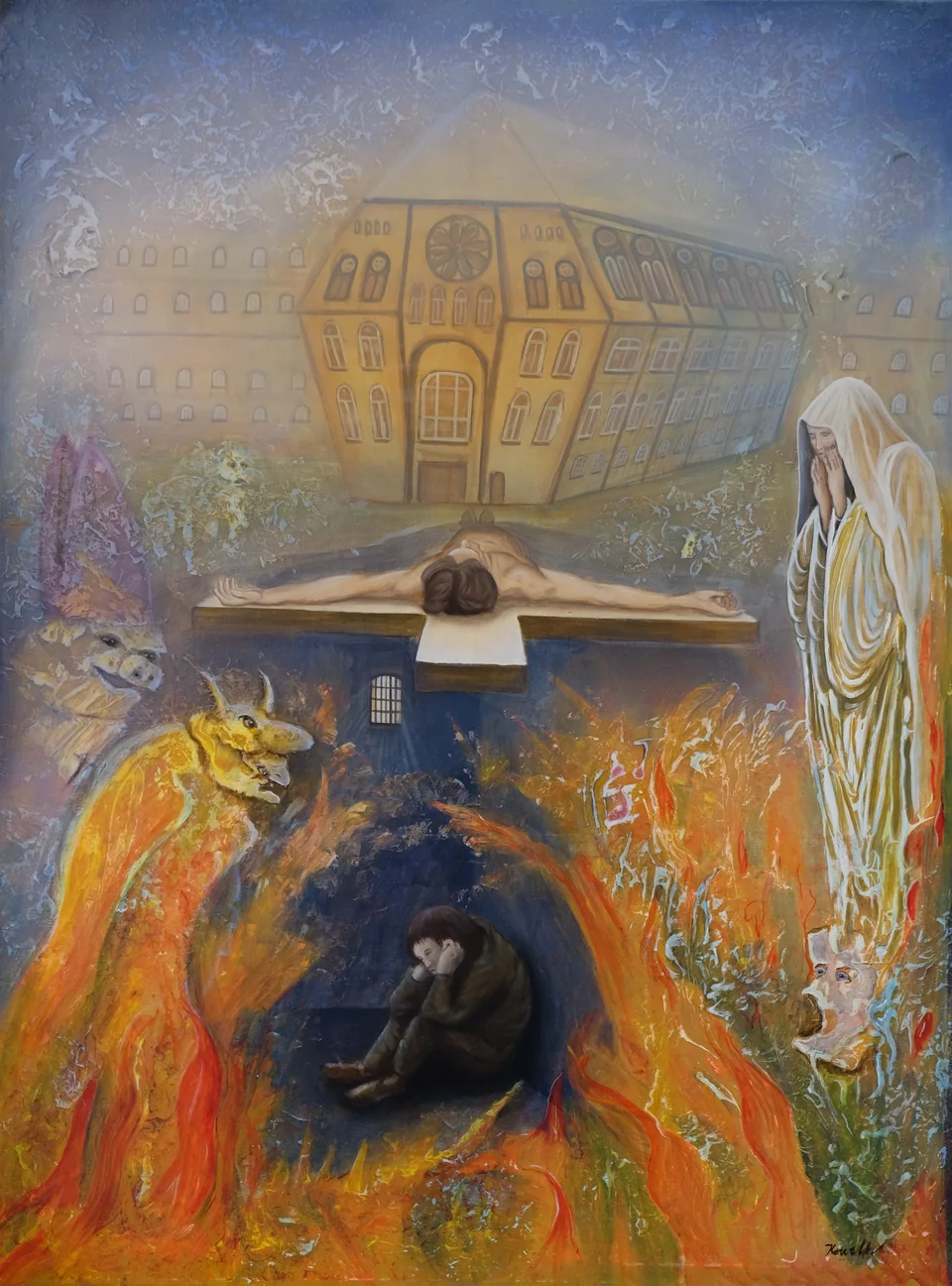Figur vor einem Gebäude - Eckhard Kowalke
