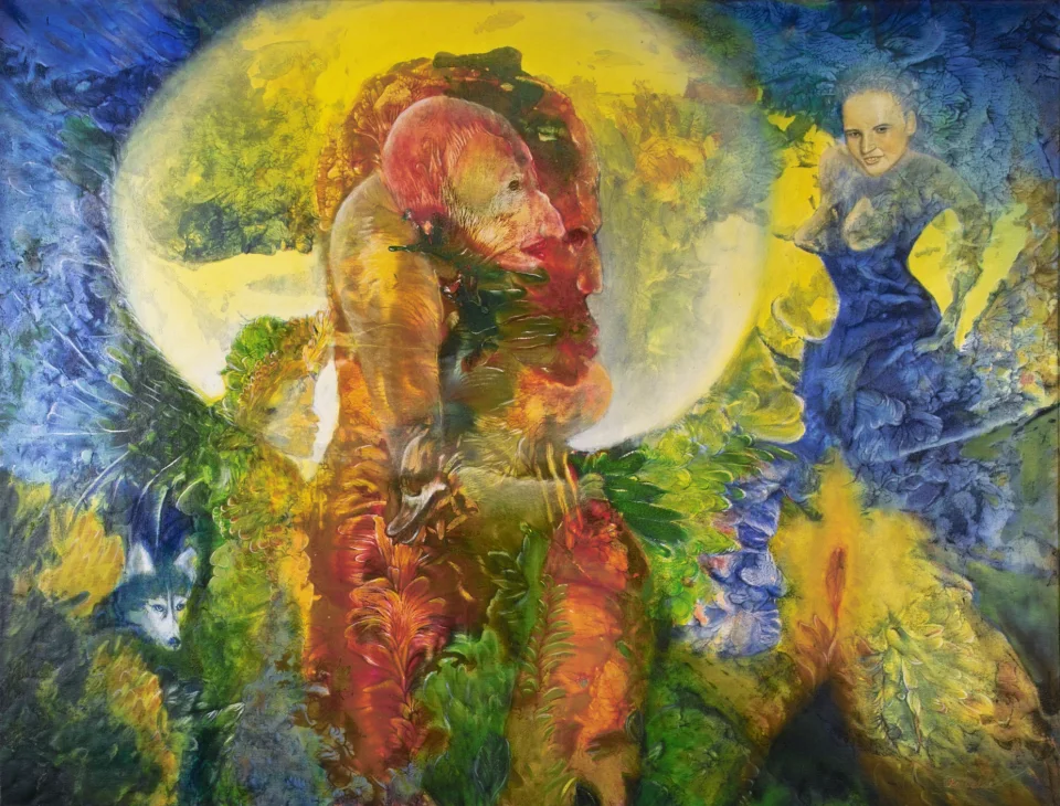 Figuren vor hellem Mond - Eckhard Kowalke